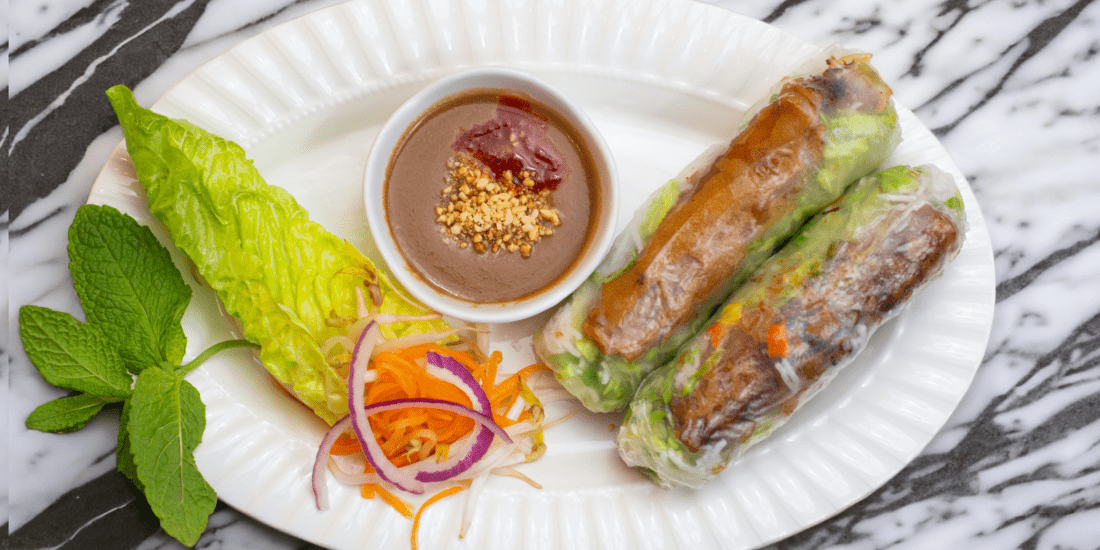 Fresh Vegetarian Summer Rolls with Peanut Sauce