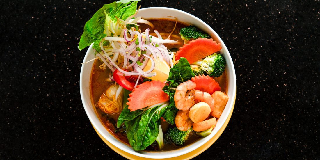 Seafood Pho in Tom Yum Goong Soup