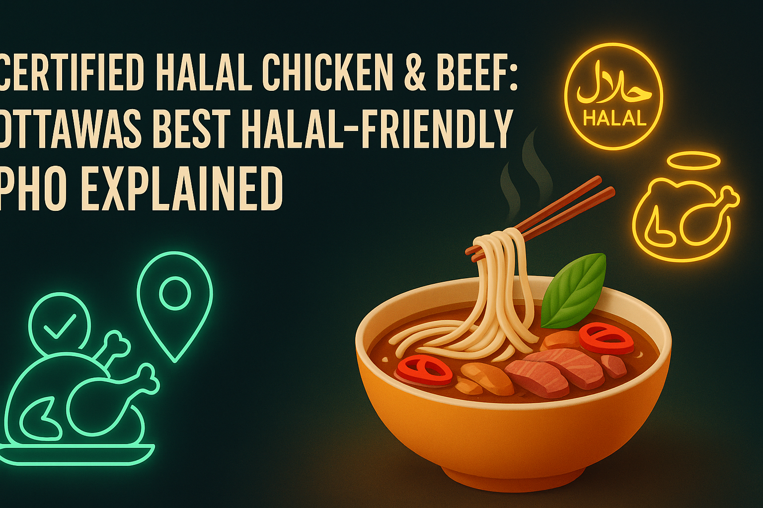 Halal pho Ottawa, Halal Vietnamese restaurant Ottawa, Certified Halal chicken beef pho, Halal pho catering Ottawa, Best Halal-friendly pho