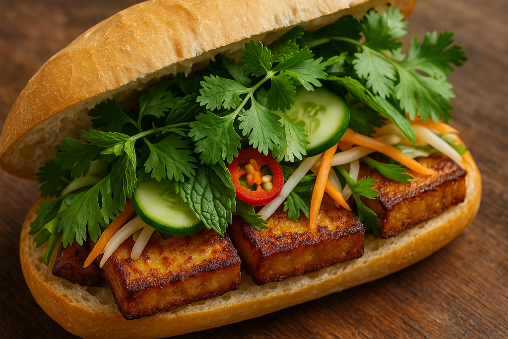 Vegan Halal-Friendly Bánh Mì Ottawa – Crispy Tofu & Herbs