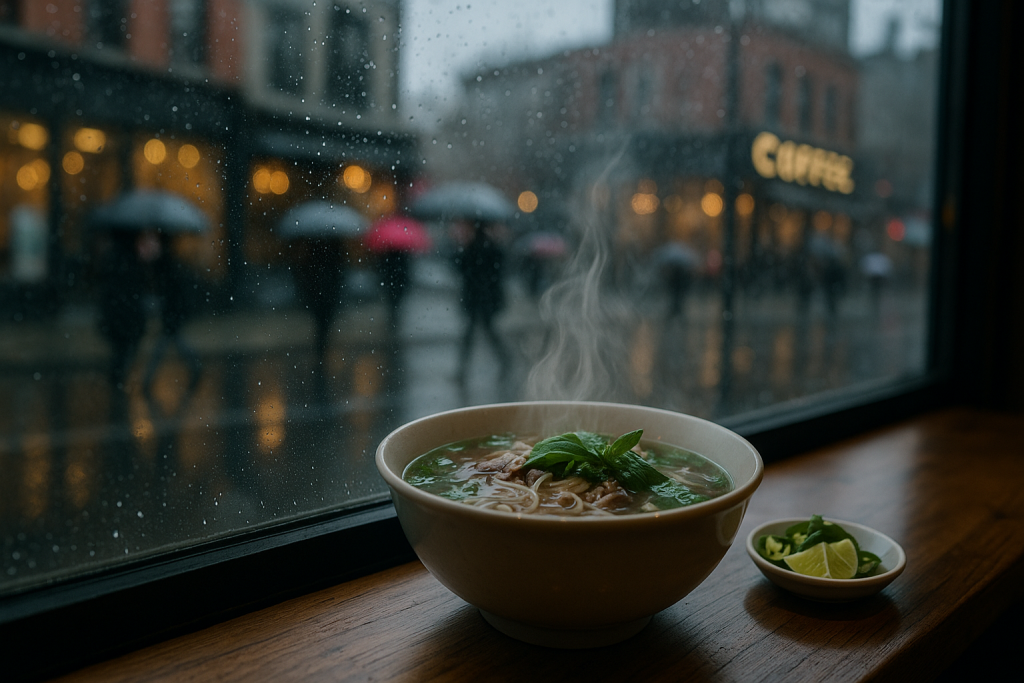 Ottawa Rainy Day Pho Comfort by the Window